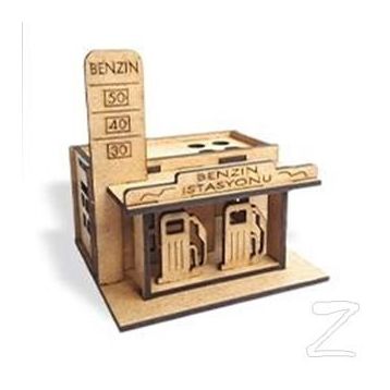 Ahşap Benzin İstasyonu Maket