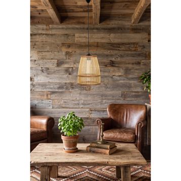 Ahşap Fabrikası Rustik Serisi Lavinia Bambu 30x20 cm Sarkıt Avize