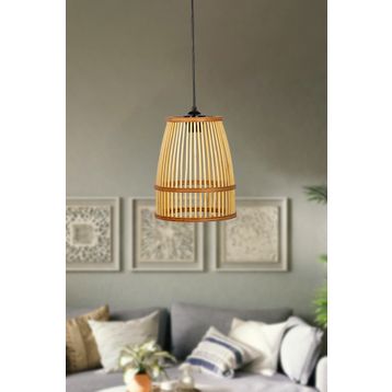 Ahşap Fabrikası Rustik Serisi Lavinia Bambu 30x20 cm Sarkıt Avize