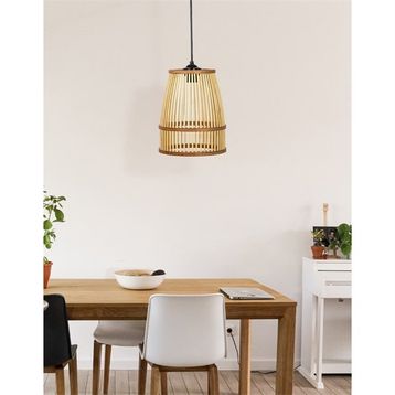 Ahşap Fabrikası Rustik Serisi Lavinia Bambu 30x20 cm Sarkıt Avize