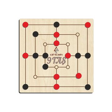 Ahtek ETİC043 Ahşap 9 Taş Akıl Zeka ve Strateji Oyunu