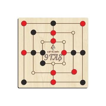 Ahtek ETİC043 Ahşap 9 Taş Akıl Zeka ve Strateji Oyunu