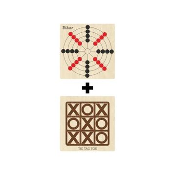 Ahtek ETİCSET211 Ahşap Tic-Tac-Toe ve Bihar Akıl Zeka Strateji ve Beceri Oyunları Seti
