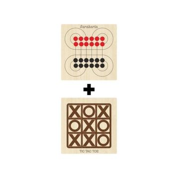Ahtek ETİCSET213 Ahşap Tic-Tac-Toe ve Surakarta Akıl Zeka Strateji ve Beceri Oyunları Seti