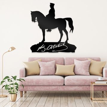 Ahwall Atatürk Figürlü Dekoratif Ahşap Tablo