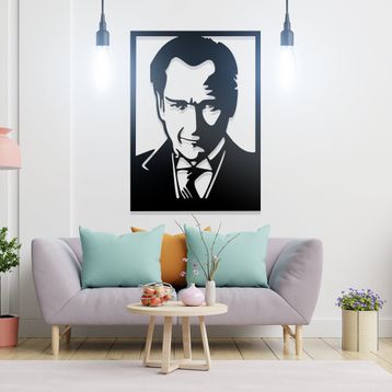 Ahwall Atatürk Figürlü Dekoratif Ahşap Tablo