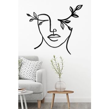 Ahwall Çiçek Ve Kadın Figürlü Dekoratif Ahşap Tablo