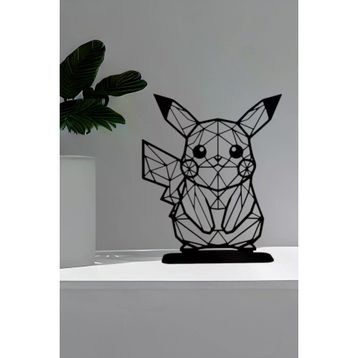 AHWALL Geometrik Serisi Premium Pikachu Masaüstü Stantlı Dekoratif Biblo & Figür