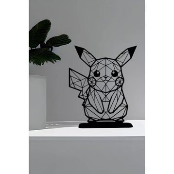 AHWALL Geometrik Serisi Premium Pikachu Masaüstü Stantlı Dekoratif Biblo & Figür