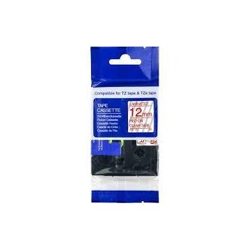 AIMO Krt-Muadil AZE-132 TZE-132 Şeffaf Üzerine Kırmızı Lamina 8 m 12 mm Şerit Etiket