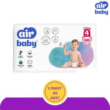 Air Baby No:4 Maxi 60 Adet Bebek Bezi