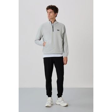 Air Jones 85233 Taş Siyah Herbert Dik Yaka Erkek Eşofman Takımı
