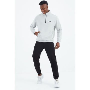 Air Jones 85233 Taş Siyah Herbert Dik Yaka Erkek Eşofman Takımı