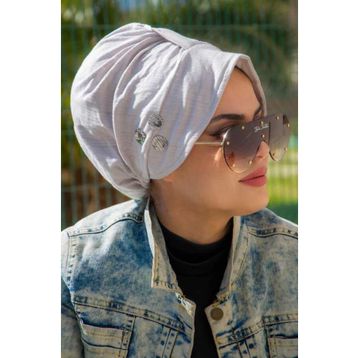 Aişe Tesettür Gri Şapka Bone