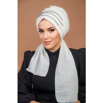 Aişe Tesettür Siyah Atkılı Bone