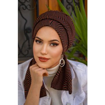 Aişe Tesettür Siyah Atkılı Bone