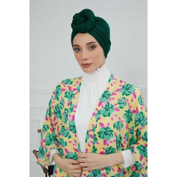 Aisha's Design B-1 Yeşil Büzgülü Penye Bone