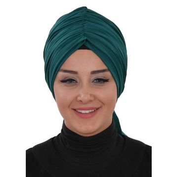 Aisha's Design B-1 Yeşil Büzgülü Penye Bone