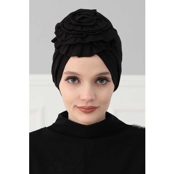 Aisha's Design B-21 Siyah Güllü Penye Bone