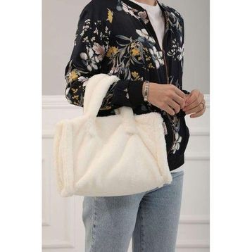 Aisha's Design Krem Mini Peluş Çanta