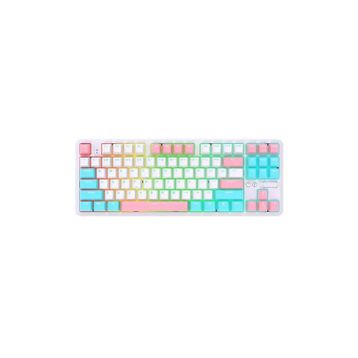 Ajazz K870T Pro RGB TKL Brown Switch Mekanik Beyaz Gaming Klavye