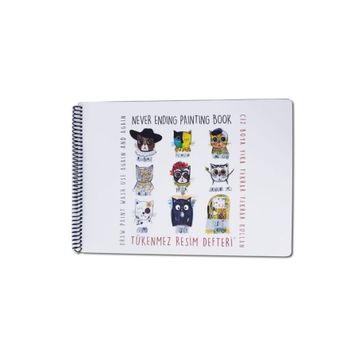 Akademi Çocuk Funny Mat Ressam Kediler Tükenmez 25x35 CM Resim Defteri