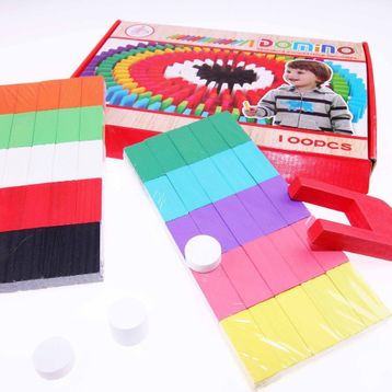 Akademiloji CLR-D100 100'lü Ahşap Domino Seti