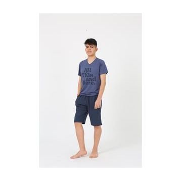 Akbeniz 20377 Lacivert Garson Erkek Pijama Takımı
