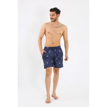 Akbeniz 27526 Lacivert Erkek Desenli Fermuar Cepli Deniz Şortu