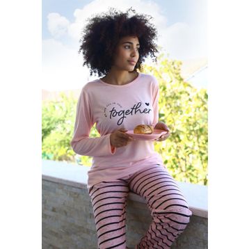 Akbeniz 4190 Penye Uzun Kol Kadın Pijama Takım
