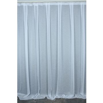 Akça Tekstil 300x260 cm Kırık Beyaz Keten Model Tek Kanat Hazır Dikilmiş Pileli Fon Perde