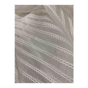 Akça Tekstil 300x260 cm Kırık Beyaz Makarna Model Altın Simli Hazır Dikilmiş Pileli Tül Perde