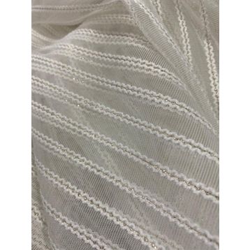 Akça Tekstil 300x260 cm Kırık Beyaz Makarna Model Altın Simli Hazır Dikilmiş Pileli Tül Perde