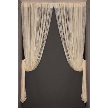 Akça Tekstil 300x270 cm Krem Düz Model Hazır İp Perde