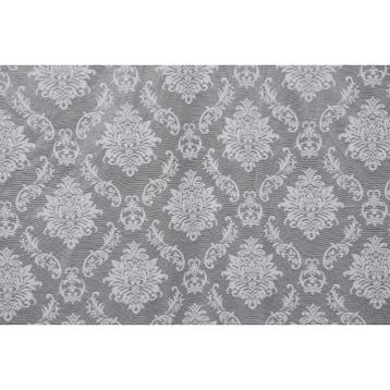 Akça Tekstil Gri 75x260 cm Damaks Hazır dikilmiş Pileli Fon Perde