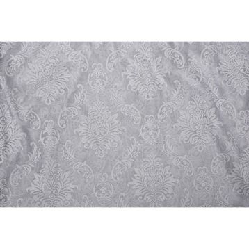Akça Tekstil Gri 75x260 cm Damaks Hazır dikilmiş Pileli Fon Perde