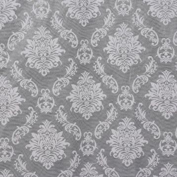 Akça Tekstil Gri 75x260 cm Damaks Hazır dikilmiş Pileli Fon Perde