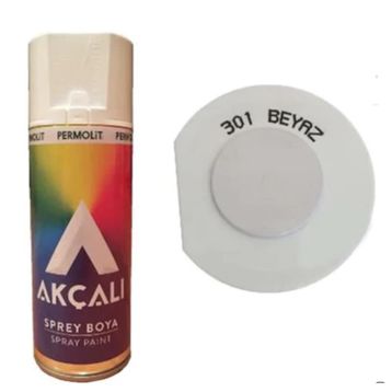 Akçalı 301/A301 RAL 9010 Parlak Beyaz Akrilik ve Ortak Düz Renkli Sprey Boya