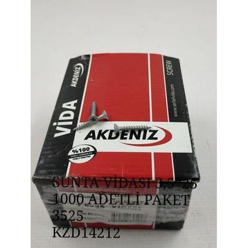 Akdeniz 3.5x25 mm 1000 Adet Sunta Vidası