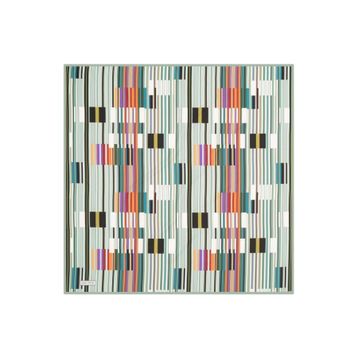 Aker 3410797-951 Yeşil-Krem Geometrik Desenli Sport Tivil Eşarp