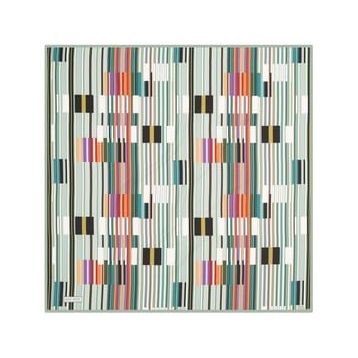 Aker 3410797-951 Yeşil-Krem Geometrik Desenli Sport Tivil Eşarp