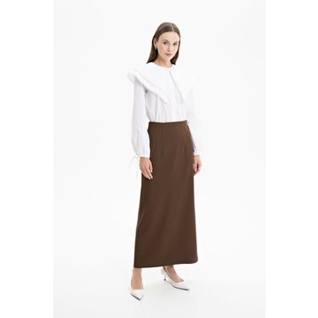 Aker Siyah Örme Kumaş Kalem Etek