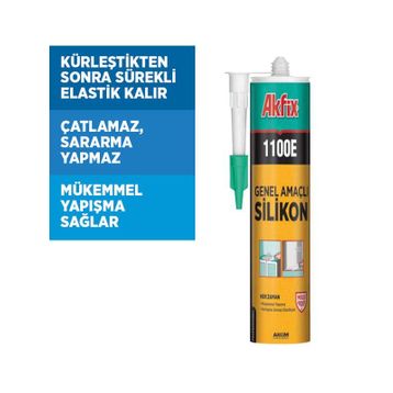 Akfix 1100E 280 gr Şeffaf Genel Amaçlı Silikon