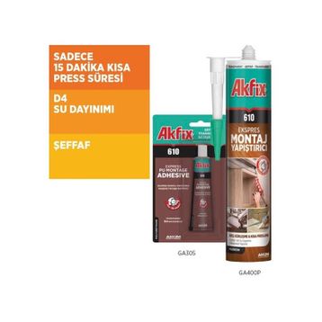 Akfix 610 Pu Ekspres 310 ml Sıvı Çivi Montaj Yapıştırıcısı