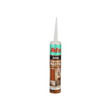 Akfix AS606 Siyah 500 gr Silikonize Mastik