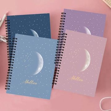 AKILLICA 4'lü 10x13.5 cm Çizgisiz Karton Kapak New Moon Series Spiralli Cep Defteri