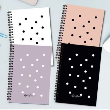 AKILLICA 4'lü 13x20 cm 56 Yaprak Karton Kapak Bullet Journal Series Noktalı Spiralli Defter Seti