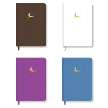 AKILLICA Sert Kapak 13x21 cm Kahverengi Beyaz Mor Mavi 4'lü Noktalı Defter Seti