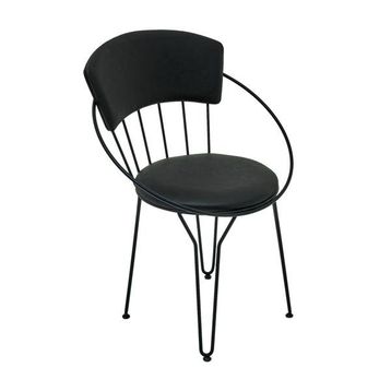 Akın Lüx Siyah Modern Metal Sandalye