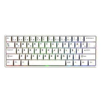 Akko MonsGeek Fun60 Max 8K Hz ARGB Kablosuz Beyaz Gaming Klavye